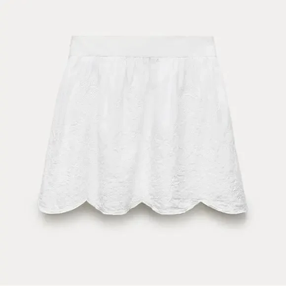Zara ZW COLLECTION EMBROIDERED MINI SKIRT - Picture 5 of 11